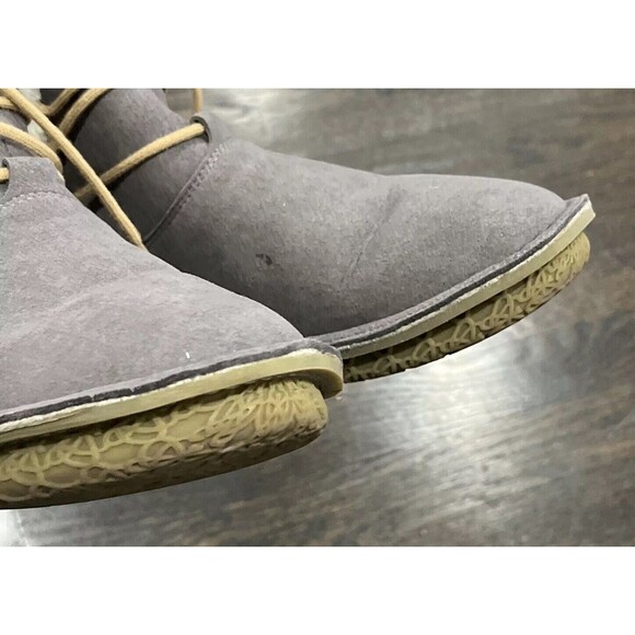 Po-Zu Zu Boots Size EU 38 US 7.5 Suede Sheepskin Slipper Gray Lace Up NWOB - Picture 7 of 10